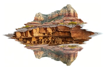 Poster - Rock formation reflecting in calm water, suitable for nature concepts