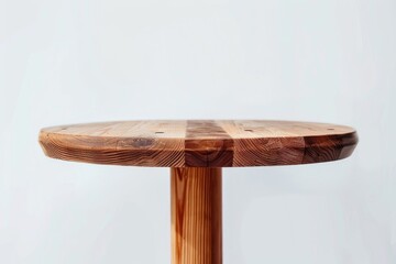 Poster - Detailed view of a wooden table on a plain white background. Ideal for product showcasing