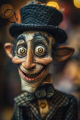 Aufkleber - Close up of a toy wearing a hat, suitable for various concepts