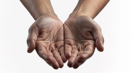 Poster - A person holding out their hands. Suitable for various concepts