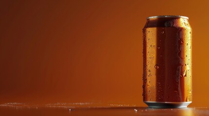 Poster - Close up of a can of beer on a table, suitable for beverage or relaxation concepts
