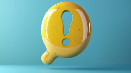 Poster - A yellow object with a question mark symbol. Suitable for various concepts and designs