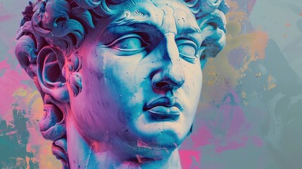 Aufkleber - Detailed view of a man's face on a statue, suitable for historical or artistic projects