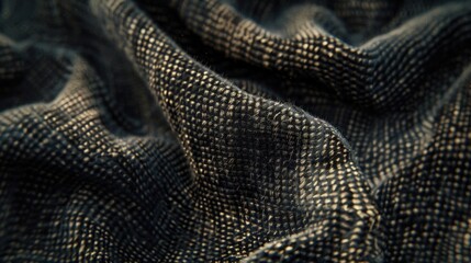 Poster - Close up of black cloth with intricate pattern, suitable for textile or design concepts