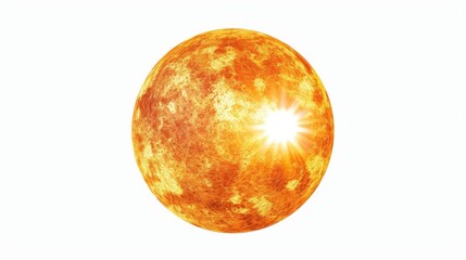 Poster - A vibrant sun shining on a clean white background. Perfect for various design projects
