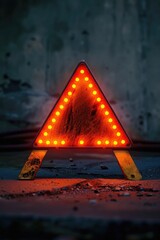 Aufkleber - A triangle shaped sign with yellow lights, suitable for cautionary messages