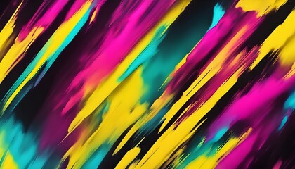 Wall Mural - color gradient bright Yellow, magenta, cyan and black, grainy background, dark abstract wallpaper, oxplosion of colors, vibrant colors wallpaper