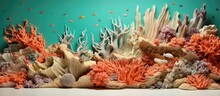 The Aquarium Showcases A Variety Of Coral Species, Including Stony Corals, Creating A Beautiful Underwater Reef Ecosystem In Coastal And Oceanic Landforms