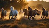 galop o zachodzie słońca