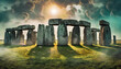 beautiful mythical places – stone circle Stonehenge during sunset