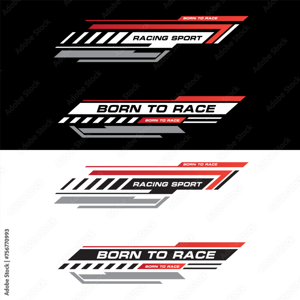 Sport racing stripes car stickers. modification body speed and drift ...