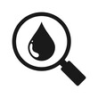 Magnifying glass icon with drop, illustration