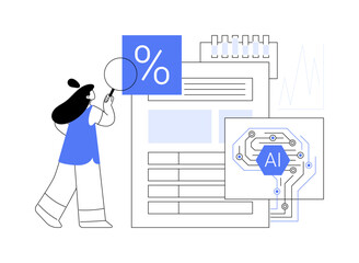 Poster - AI-Driven Credit Risk Assessment abstract concept vector illustration.