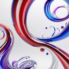 Sticker - Red, White, and Blue Swirl Design on White Background