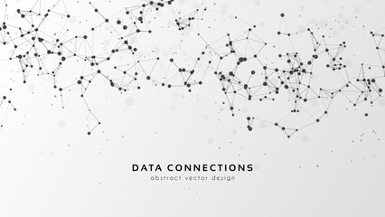 Poster - Abstract mesh vector background. Futuristic technology style card. Lines, point, planes in 3d space.