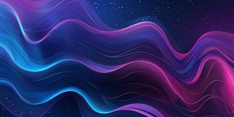Poster - A purple and blue wave with a lot of dots - stock background.