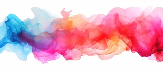 Poster - a colorful smoke coming out of a bottle on a white background . High quality