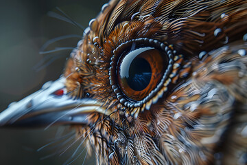 Wall Mural - close up of nightingale eyes, photo realism, super macro photography