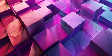 Wall Mural - A colorful image of blocks in various shades of purple and blue - stock background.