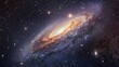 An artistic photo of the Andromeda Galaxy, our nearest galactic neighbor, 