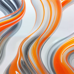 Canvas Print - Close Up of Orange and Grey Abstract Design