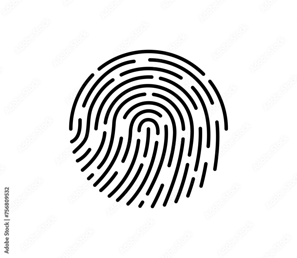 User Scanning Logo User finger scan icon. Fingerprint touch biometric id symbol. Modern ...