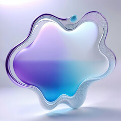 Sticker - Blue and Purple Glass Object on White Surface