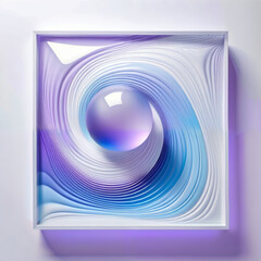 Wall Mural - White Square With Blue Swirl