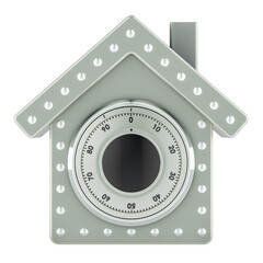 Poster - House with safe combination lock. Home security and protection, concept. 3D rendering isolated on transparent background