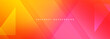 © Biod - Orange and red modern abstract wide banner with geometric triangle shapes and halftone effect. Yellow and pink abstract background. Vector illustration