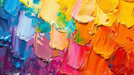 Wall Mural - Colorful acrylic painting with visible brush strokes.