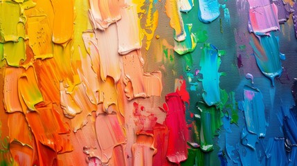 Wall Mural - Colorful acrylic painting with visible brush strokes.