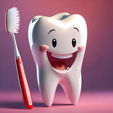 Fototapeta Do przedpokoju - tooth w toothbrush