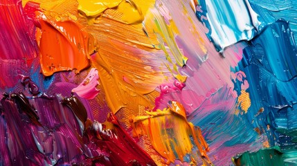 Wall Mural - Colorful acrylic painting with visible brush strokes.