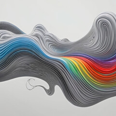 Canvas Print - Vibrant Wave of Colored Lines