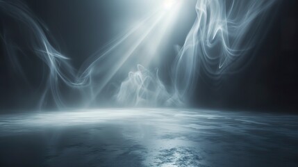 Wall Mural - an abstract background under mystical fog and smoke. empty space of fluid fantasy and abstract fog o