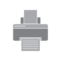 Poster - printer vector flat color icon simple flat illustration on white background..eps