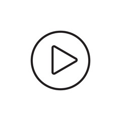 Poster - video player icon, flat liner vector illustration on white background..eps