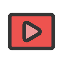 Poster - video Line color icon