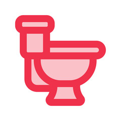 Canvas Print - toilet Outline color icon