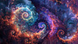 Galaxies spiral in fractal patterns.