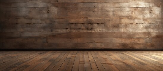 Empty room with wooden floor and aged wall