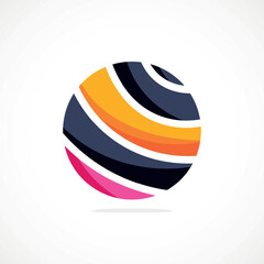Poster - Abstract circle logo, dynamic aesthetic. Simplicity suggests connectivity, fluidity, and energy, making it a versatile choice for brands seeking a modern, visually engaging identity