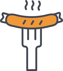 Sticker - Sausage Vector Icon