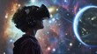 Through their headset a child is witnessing the birth of a new solar system. They watch as stars form planets collide and comets streak through the vast expanse of space.