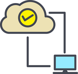 Sticker - cloud computing concept illustration