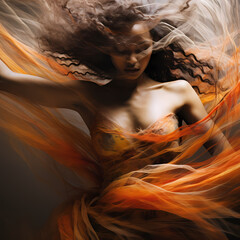 Canvas Print - Dynamic close-up of a dancer in motion.