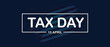 15 April Tax Day banner isolated on gray background. Banner design template in paper cutting art style. Vector illustration