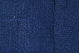 Fototapeta Zwierzęta - blue hemp viscose natural fabric cloth color, sackcloth rough texture of textile fashion abstract background