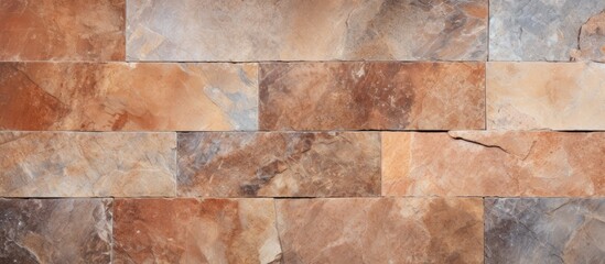 Sticker - Brown marble stone tile floor texture and seamless backdrop.